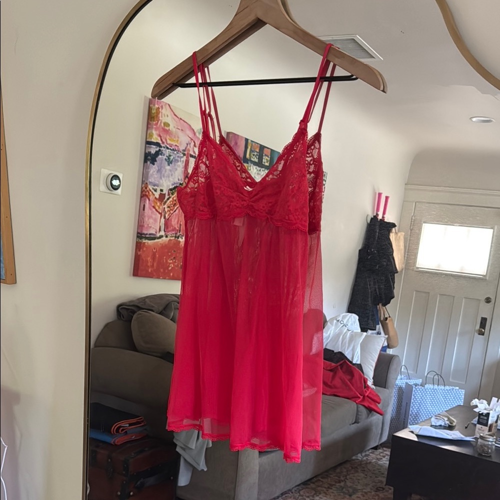 Victoria's Secret Red Lace Chemise